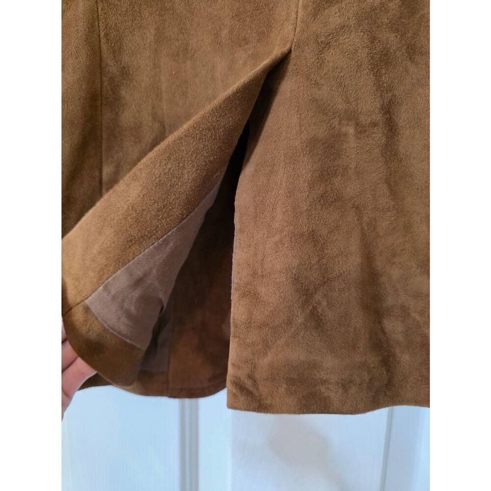 Vintage Polo Ralph Lauren Kids Size 10 Brown Lamb Suede Jacket Made in Italy - Picture 10 of 12